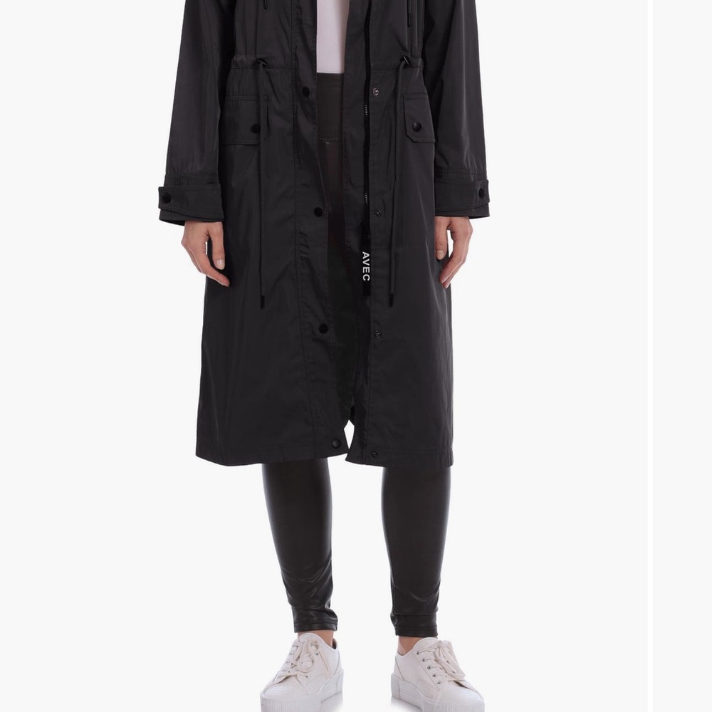 GENTLY WORN - Avec Les Filles Black Trench Coat Classic Tailored Silhouette